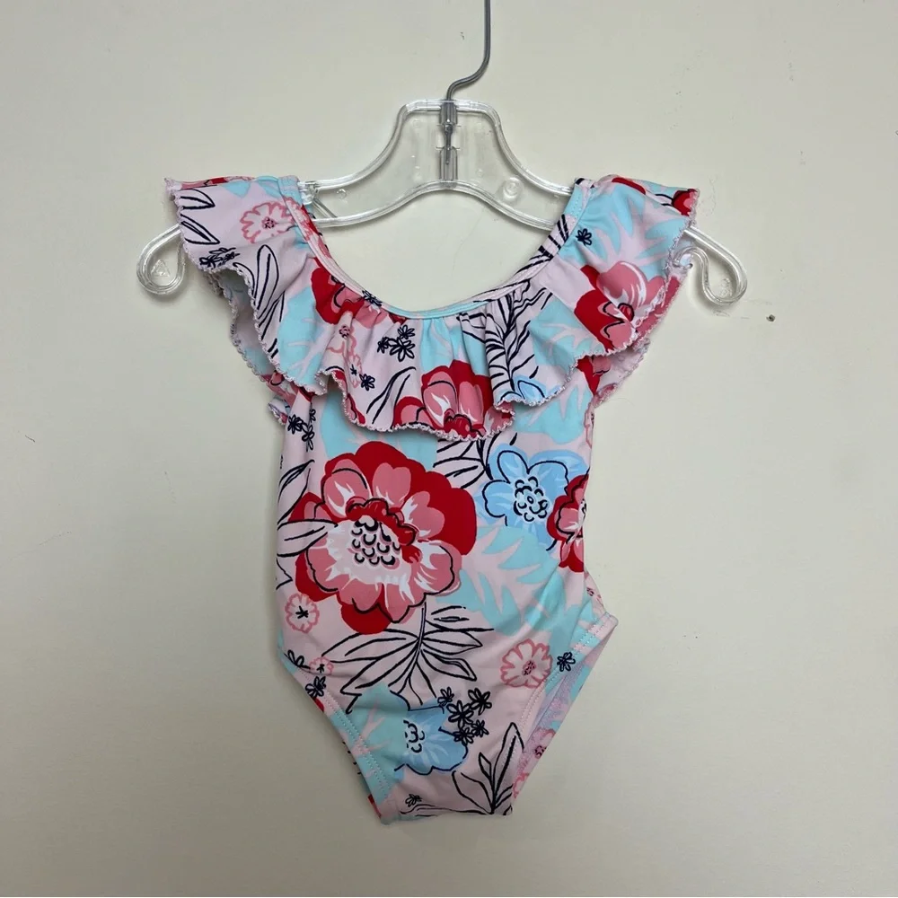 Janie and Jack FLORAL RUFFLE SWIMSUIT‎ size 3-6 months
